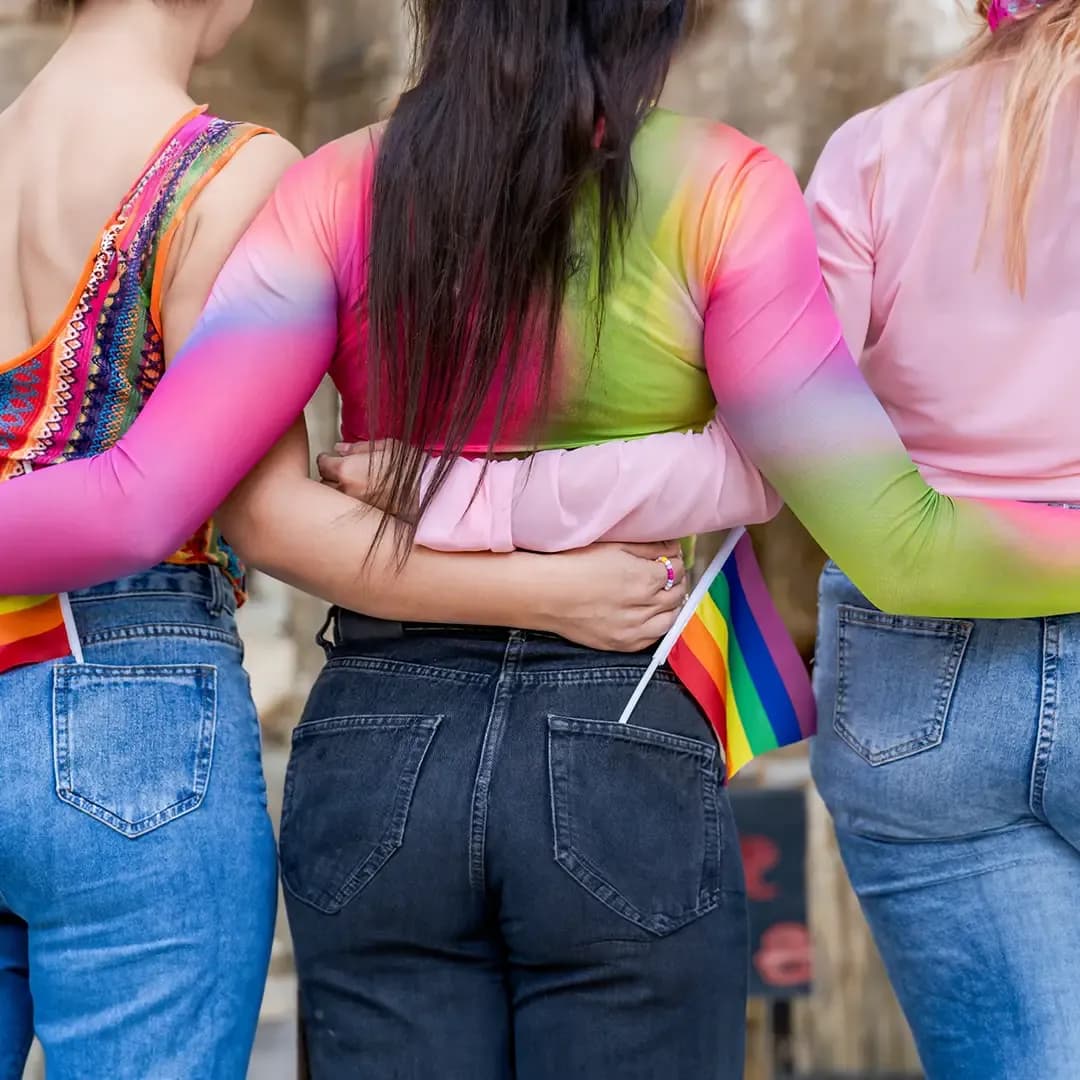 3 people at Pride
