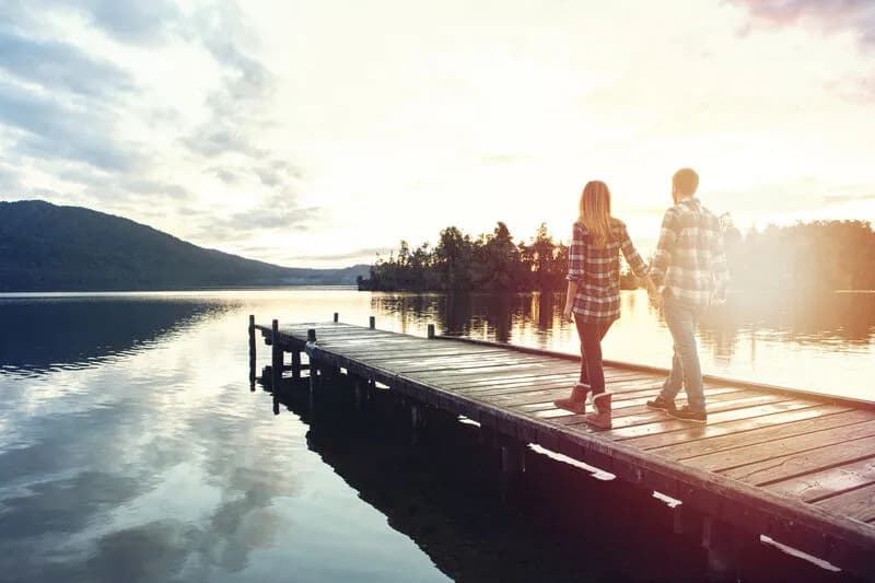 couple at the lake